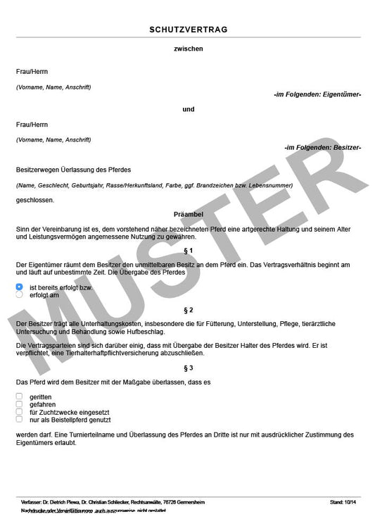 Schutzvertrag